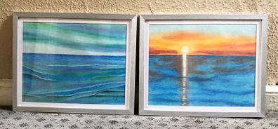 Sunset and Sea Reflection Paintings