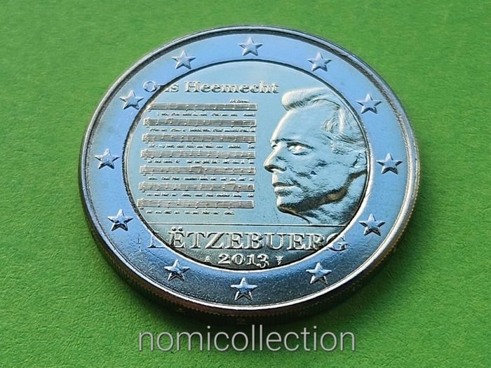Luxembourg 2013 year Uncirculated 2 Euro coin.