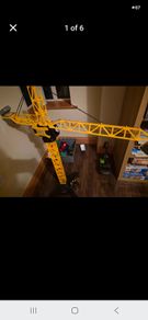 JCB construction crane and Bosch toy workbench