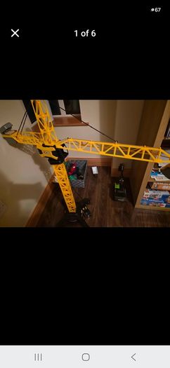 JCB construction crane and Bosch toy workbench