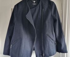 Autograph womens navy wool biker jacket bnwt