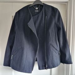 Autograph womens navy wool biker jacket bnwt