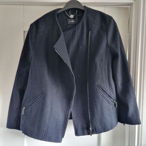Autograph womens navy wool biker jacket bnwt