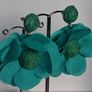 Chunky Raffia Green Fabric Flower Statement Earrings Image 2