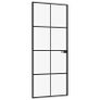 Interior Door Black 83x201.5 cm Tempered Glass&Aluminium Image 2