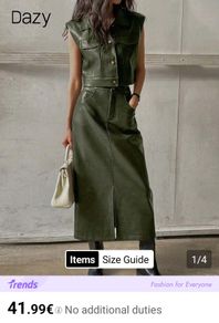 Green Faux leather set, size 10