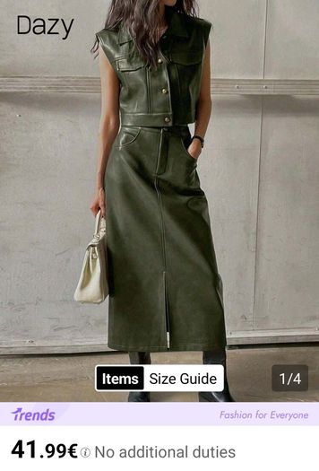 Green Faux leather set, size 10