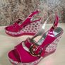 MARCO MOREO wedge sandals pink flowers Size UK 4  EU 37 Image 7