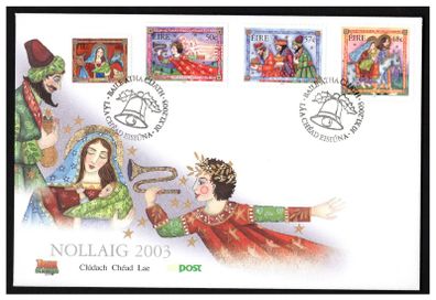 2003 Ireland Christmas 48c (ex Booklet) 48c, 50c & 57c Commemorative Stamps An Post First Day Cover (FDC)