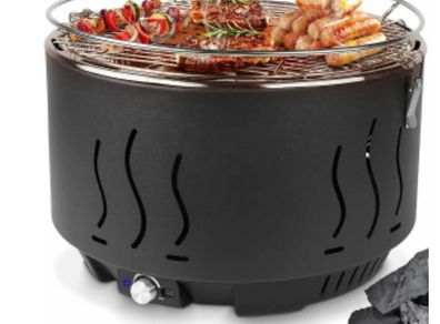 BRAND NEW Stainless Steel Charcoal Grill BBQ grill Portable Outdoor Barbecue Tool Round Carbon Barbecue Stove For Household