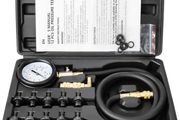 Oil Pressure Gauge Kit, 0-140 PSI Engine Fuel Pressure Tester Gauge Tool Kit for ATVs Cars Trucks-Black Case