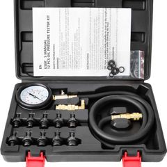 Oil Pressure Gauge Kit, 0-140 PSI Engine Fuel Pressure Tester Gauge Tool Kit for ATVs Cars Trucks-Black Case
