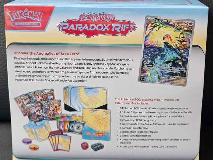 Pokemon TCG Scarlet and Violet Paradox Rift ETB Elite Trainer Box Brand New Sealed Roaring Moon