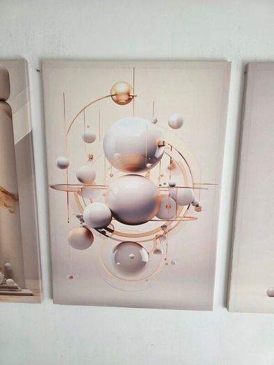 3 framed printed canvas 45x65cm