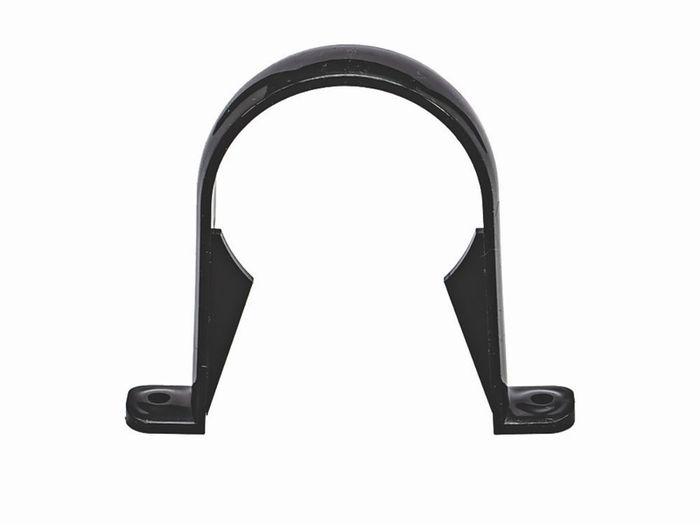 FloPlast - Half Round Pipe Clips Black 68mm 10 Pack