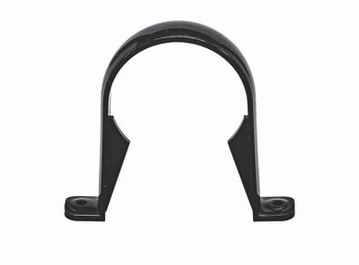 FloPlast - Half Round Pipe Clips Black 68mm 10 Pack