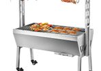 BRAND NEW 132LBS Electric Roaster Grill 2 in 1 BBQ Rotisserie Grill W/ Lockable Wheels for Roasting Sheep, Turkey, Beef, Fish