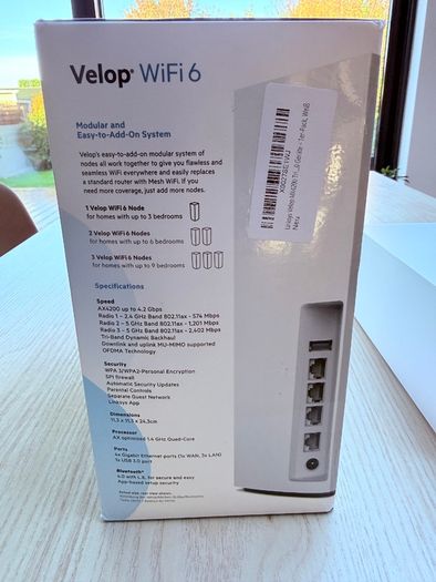 Linksys Velop WiFi 6 Mesh Router Tri-Band AX4200 White