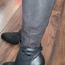 Badura Nubuck Leather Black Knee Boots Image 4