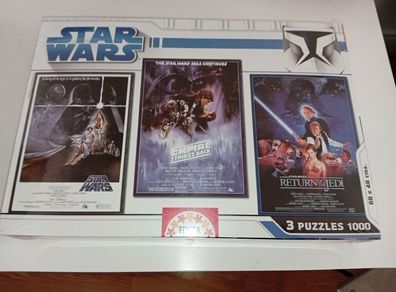 Rare 3 x 1000 Educa Star Wars Classic Trilogy 2008 Puzzle sealed