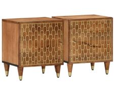 Bedside Cabinets 2 pcs 40x33x46 cm Solid Wood Mango
