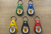 Brand new synthetic leather Ferrari key ring with shopping trolley token/coin