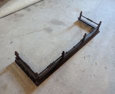 1960s Vintage Black Cast Iron Floor Fireplace Fender