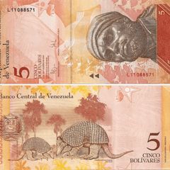 Venezuela Banknote 5 Bolivares