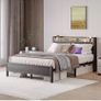 Double Bed Frame with LED Lights Storage Headboard,4ft6 Image 10