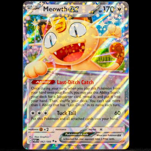 Meowth EX 062/088 Double Rare Holo Mega Evolution Perfect Order Pokemon Card