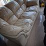 Genuine leather cream sofa Image 3
