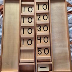 Montessori set of teen and tens boards in box