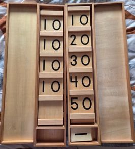 Montessori set of teen and tens boards in box