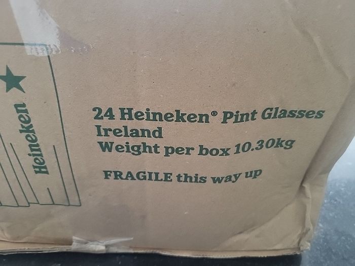 heineken star pint glasses new style