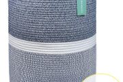 Cotton Rope Blanket Basket 72L Laundry Basket Navy Blue and White - Brand New