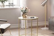 New Modern Round Glass Side Table Living Room- FREE P&amp;P