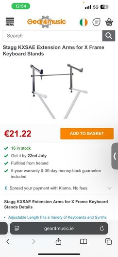 Stagg piano stand with extender