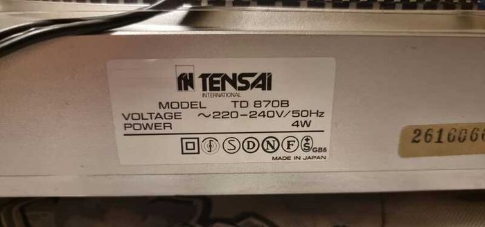 Tensai (Akai) TD 870 B - semi-automatic turntable, Working good.