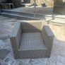 10 seater rattan garden set with dark navy cushions Image 10