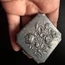 Vintage Floral Powder Compact  Silver-Tone Metal Image 3
