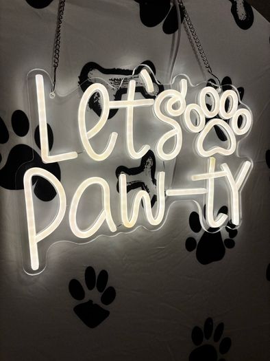 Let's Pawty Neon Sign
