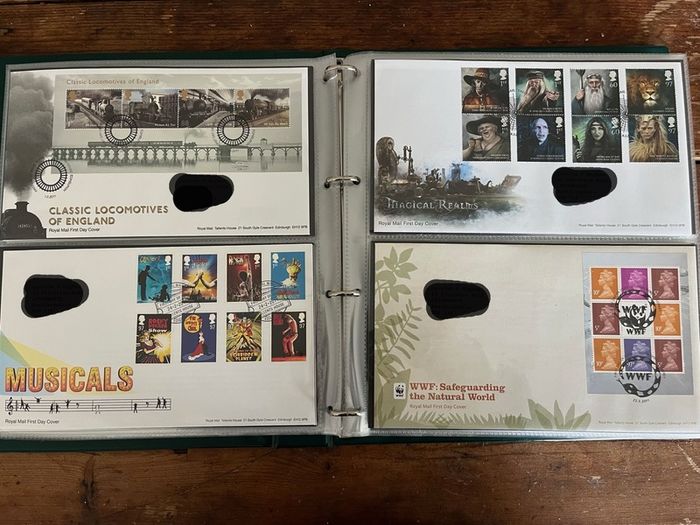 Collection of  77 UK First Day Cover stamps 2010 to 2013 in album