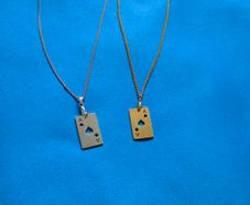 Stainless Steel Ace of Spades Pendant Necklace - Silver & Gold