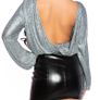 Party Longsleeve With Wow Back Suze Uni  Silver Image 2