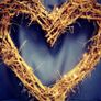 Large wicker style heart wreath Image 2