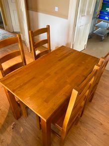 Solid wood table and 4 chairs