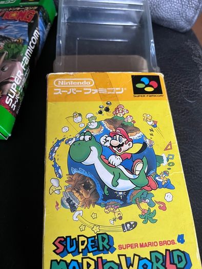 Nintendo Super Famicom Japanese SNES version with boxed Japanese Games Donkey Kong Mario World