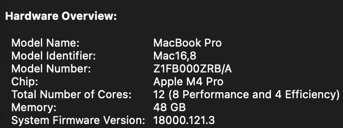 Macbook Pro 14" with 48GB Memory 512GB SSD