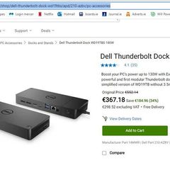 Dell WD19TBS 180 watt Docking station