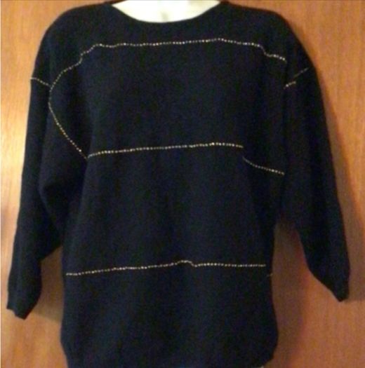 Chaus Rhinestone and Angora Designer Sweater  Size 12